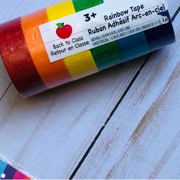 Rainbow Washi Tape 6 ct - Picture 2 of 3